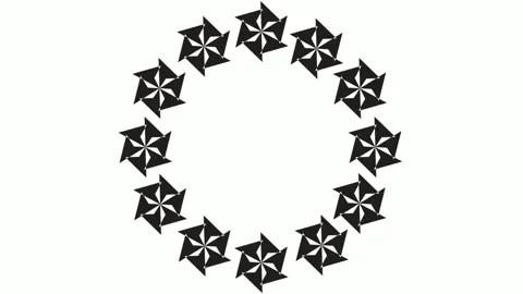 Circular black flower frame animation Stock-Footage 242770418
