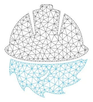 Circular Blade Safety Polygonal Frame Vector Mesh Illustration Stock-Illustration