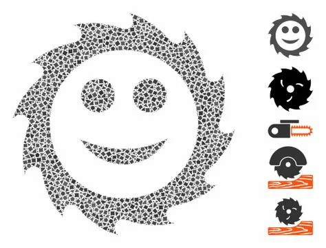 Circular blade smile Composition Icon of Bumpy Parts Stockillustratie