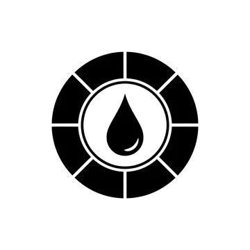 Circular Blood Drop Segmented Chart Icon Stock Illustration