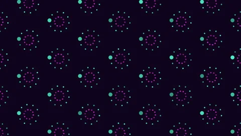 Circular blue and orange dot pattern on black background Stockbeeldmateriaal 322774503