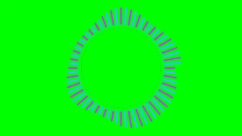 Circular blue and purple audio waveform isolated on a bright green background Stock Footage 340900488