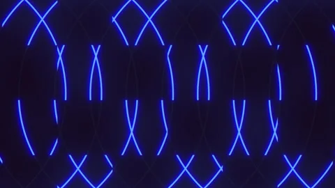 Circular blue glowing line pattern symmetrical and striking background 스톡 동영상 317332226