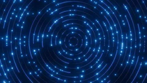 Circular blue line light data abstract technology background. Stock Illustration