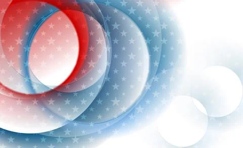 Circular blue red concept USA flag abstract background Stock Illustration