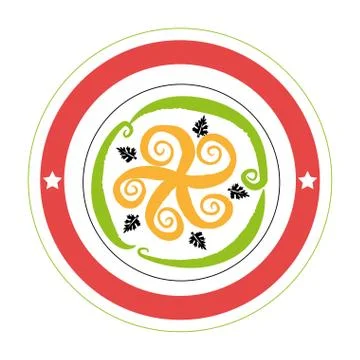 Circular border with colorful octopus tentacles Stock Illustration