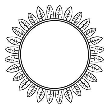 Circular border with leaves, 1 Stock Illustration