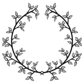 Circular border with leaves, 3 Иллюстрация