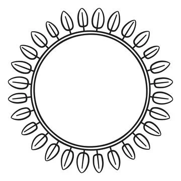 Circular border with leaves, 7 Stock Illustration