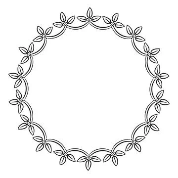 Circular border with leaves, 8 Stock Illustration