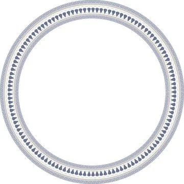 Circular border pattern Greek motifs. Key meander pattern, palmette, lotus motif Illustrazione stock