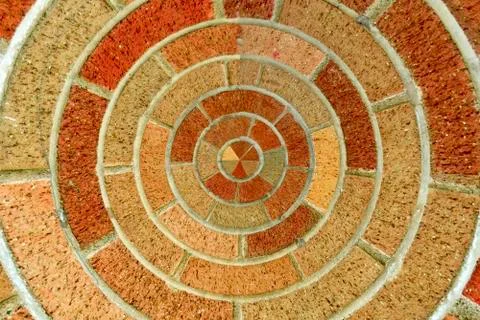 Circular brick pattern Illustrazione stock