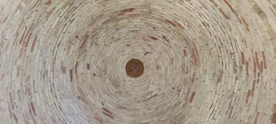Circular brickwork on a marabout ceiling Stock Photos