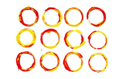 Circular brushstroke or circle print on white background Stock Illustration