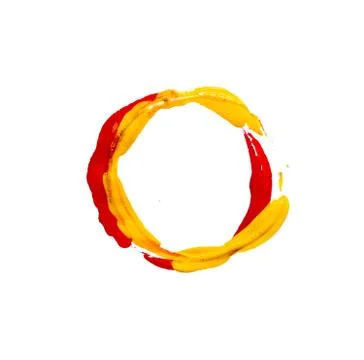 Circular brushstroke or circle print on white background Stock Illustration