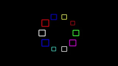 Circular buffering with colorful squares on plain black background Stock-Footage 311382891