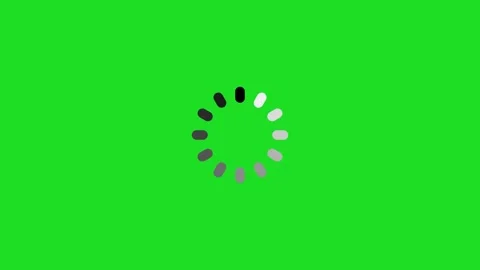 Circular buffering Loading Spinner with Rotating Segmented Bars on Green Screen  库存影片 331532322