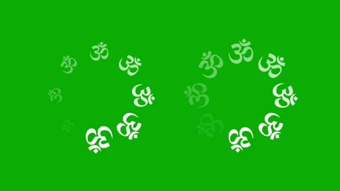 Circular buffering Om symbol on green screen background Stock Footage 312108347