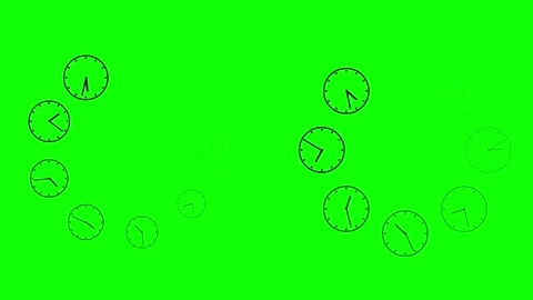 Circular buffering running clocks green screen motion graphics Stock Footage 295053035