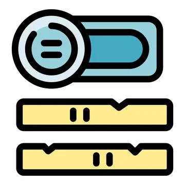 Circular button controlling two horizontal sliders with pause symbol Stock Illustration