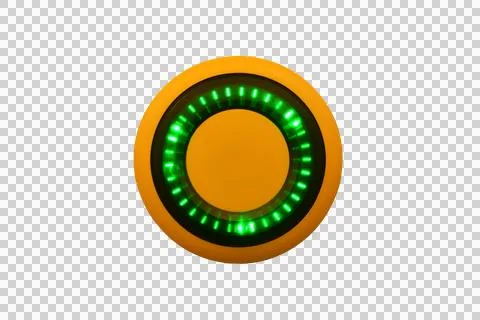 Circular button with green light Stock Photos