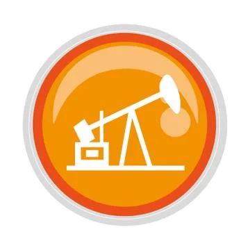 Circular button with Oil extraction machine Stock Illustration