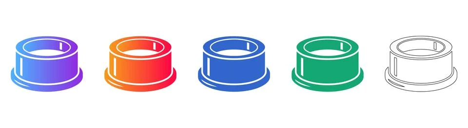 Circular Cap or Ring Icons Stock Illustration