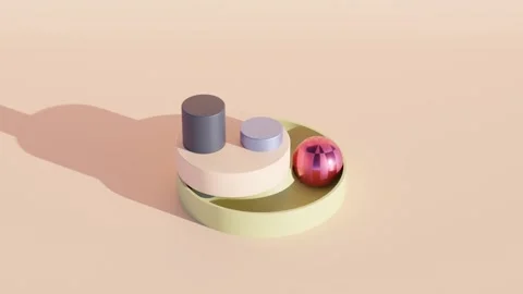 Circular Carousel: 3D Geometric Animation on Modern Background with Rotating Orb Stock Footage 267600416
