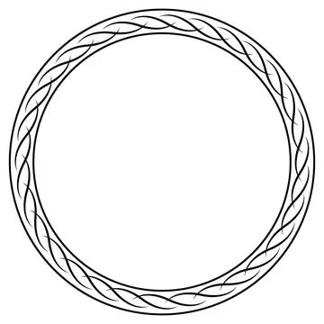 Circular Celtic knot border design with intricate geometric interwoven symmet Ilustración de archivo
