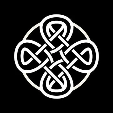 Circular Celtic knot, complex interwoven design, continuous line art, decor.. Stockillustratie