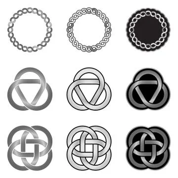 Circular Celtic Knots Patterns Stock Illustration