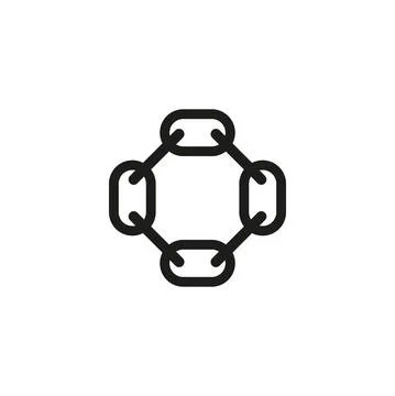 Circular chain links linked together. Vector Stock Illustration