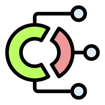 Circular chart connecting three data points symbolizing market share analysis Stock Illustration