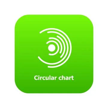 Circular chart icon green vector Stock Illustration