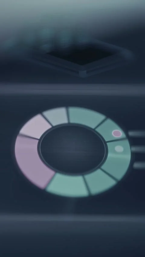 Circular chart measures regional technology allocation Stock Footage 342492555