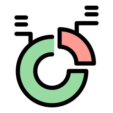 Circular chart representing market share analysis and data visualization Stock Illustration