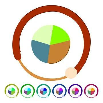 Circular chart visualizing data analysis and progress graphic Ilustración de archivo