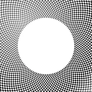 Circular checkered (chequered) abstract background, pattern. Vector. Stock Illustration