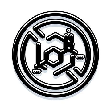 Circular chemical molecule structure with complex paths 스톡 일러스트