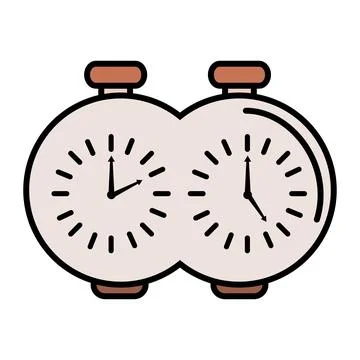 Circular chess clock device line and fill style icon Illustrazione stock