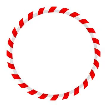 Circular christmas candy cane isolated frame. Festive decorative border vector Stock Illustration