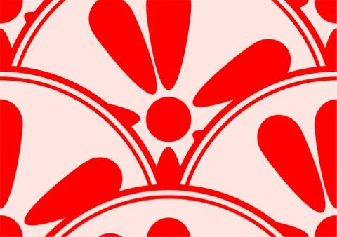 Circular Chrysanthemum japanese pattern Stock Illustration