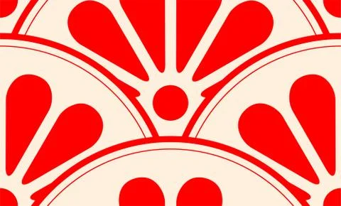 Circular Chrysanthemum japanese pattern Stock Illustration