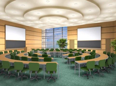 Circular classroom illustration Stock Illustration