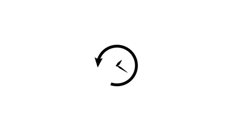 Circular Clock Icon With Rewind Arrow Symbol Stock Footage 331897928