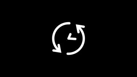 Circular Clock Icon With Rewind Arrow Symbol Stock Footage 331897974