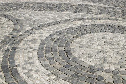 Circular cobblestone geometric pattern Stock Photos