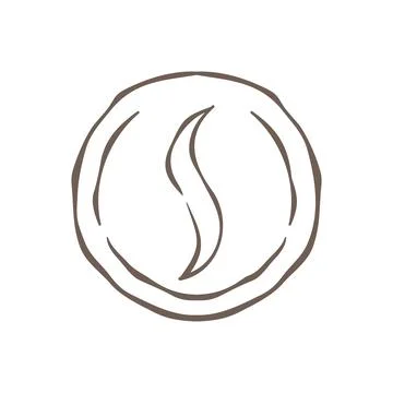 A Circular Coffee Bean Icon With An Internal Steam Symbol Vector Illustration 库存插图