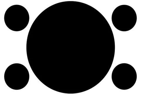 Circular Colored Banners - Black Circles. Can be used for Illustration purpos Stock Illustration