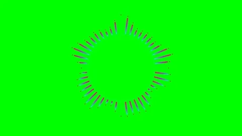 Circular colorful audio visualizer element isolated on a bright green screen Vídeos de archivo 341839592